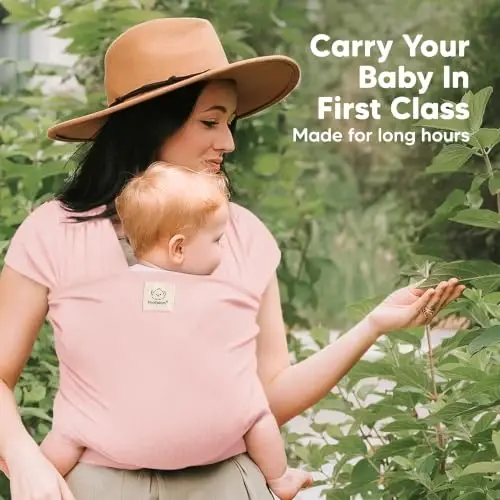 KeaBabies Baby Wrap Carrier - All in 1 Original Baby Carrier Newborn to Toddler Sling, Easy to Wear, Hands Free Bonding, Lightweight, Breathable Infant Wraps (Dusty Pink) - 5