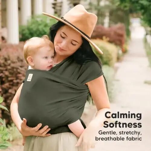 KeaBabies Baby Wrap Carrier - All in 1 Original Baby Carrier Newborn to Toddler Sling, Easy to Wear, Hands Free Bonding, Lightweight, Breathable Infant Wraps (Forest) - KEABABIES (1)