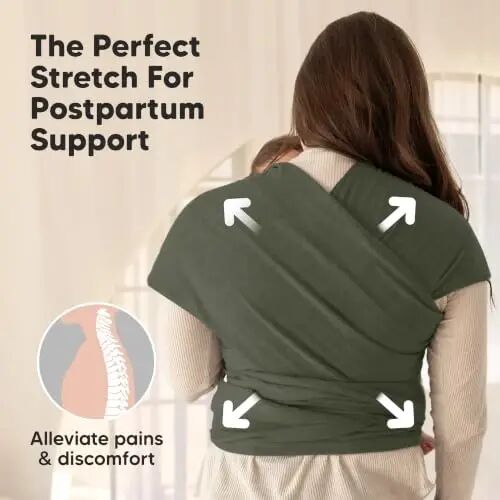KeaBabies Baby Wrap Carrier - All in 1 Original Baby Carrier Newborn to Toddler Sling, Easy to Wear, Hands Free Bonding, Lightweight, Breathable Infant Wraps (Forest) - 4