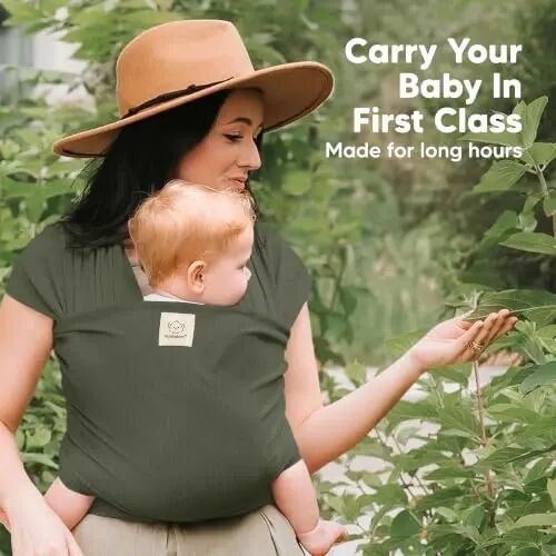KeaBabies Baby Wrap Carrier - All in 1 Original Baby Carrier Newborn to Toddler Sling, Easy to Wear, Hands Free Bonding, Lightweight, Breathable Infant Wraps (Forest) - 5