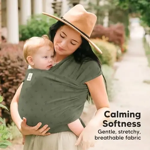 KeaBabies Baby Wrap Carrier - All in 1 Original Baby Carrier Newborn to Toddler Sling, Easy to Wear, Hands Free Bonding, Lightweight, Breathable Infant Wraps (Forest Berries) - 3