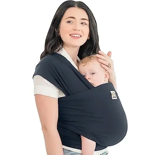 KeaBabies Baby Wrap Carrier - All in 1 Original Baby Carrier Newborn to Toddler Sling, Easy to Wear, Hands Free Bonding, Lightweight, Breathable Infant Wraps (Midnight) 