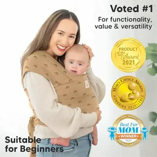 KeaBabies Baby Wrap Carrier - All in 1 Original Baby Carrier Newborn to Toddler Sling, Easy to Wear, Hands Free Bonding, Lightweight, Breathable Infant Wraps (Rainbow) - 3