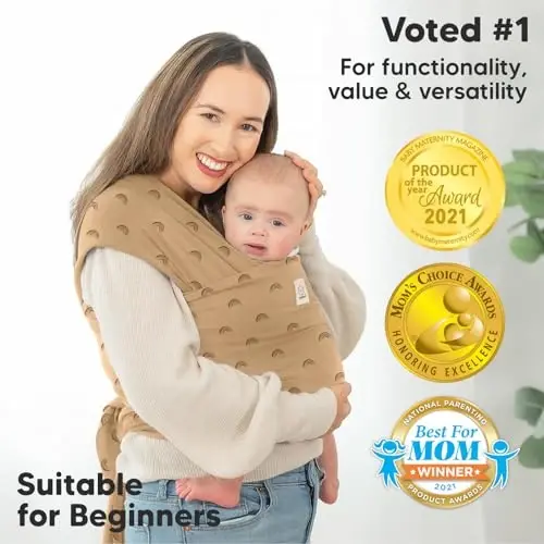 KeaBabies Baby Wrap Carrier - All in 1 Original Baby Carrier Newborn to Toddler Sling, Easy to Wear, Hands Free Bonding, Lightweight, Breathable Infant Wraps (Rainbow) - 3