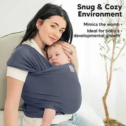 KeaBabies Baby Wrap Carrier - All in 1 Original Baby Carrier Newborn to Toddler Sling, Easy to Wear, Hands Free Bonding, Lightweight, Breathable Infant Wraps (Raven) - 6