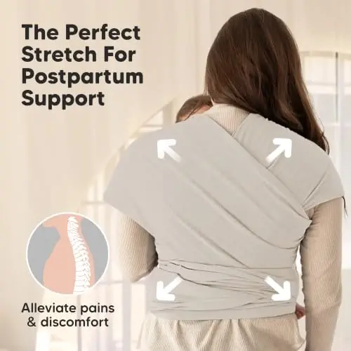 KeaBabies Baby Wrap Carrier - All in 1 Original Baby Carrier Newborn to Toddler Sling, Easy to Wear, Hands Free Bonding, Lightweight, Breathable Infant Wraps (Stone Gray) - 4