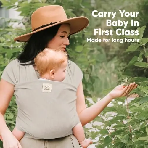 KeaBabies Baby Wrap Carrier - All in 1 Original Baby Carrier Newborn to Toddler Sling, Easy to Wear, Hands Free Bonding, Lightweight, Breathable Infant Wraps (Stone Gray) - 5