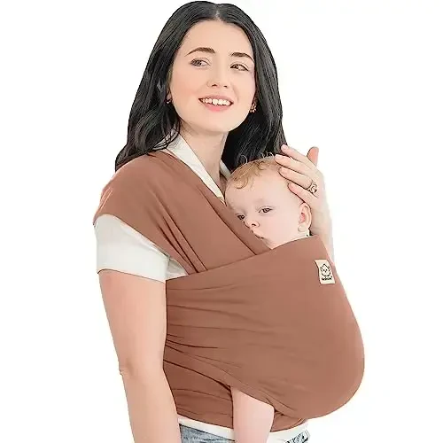 KeaBabies Baby Wrap Carrier - All in 1 Original Baby Carrier Newborn to Toddler Sling, Easy to Wear, Hands Free Bonding, Lightweight, Breathable Infant Wraps (Terracotta) 