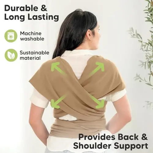 KeaBabies Baby Wrap Carrier - All in 1 Original Baby Carrier Newborn to Toddler Sling, Easy to Wear, Hands Free Bonding, Lightweight, Breathable Infant Wraps (Warm Hearth) - 3