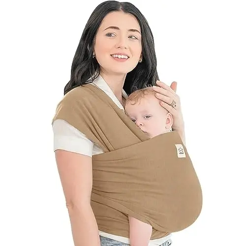 KeaBabies Baby Wrap Carrier - All in 1 Original Baby Carrier Newborn to Toddler Sling, Easy to Wear, Hands Free Bonding, Lightweight, Breathable Infant Wraps (Warm Hearth) - 4