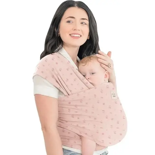 KeaBabies Baby Wrap Carrier - All in 1 Original Baby Carrier Yangi tug'ilgan chaqaloqdan boshlab kichkintoylargacha Sling, Kiyish oson, Qo'llarsiz bog'lanish, Yengil, Nafas oladigan chaqaloq o'rashlari (Pushti ромашки) 