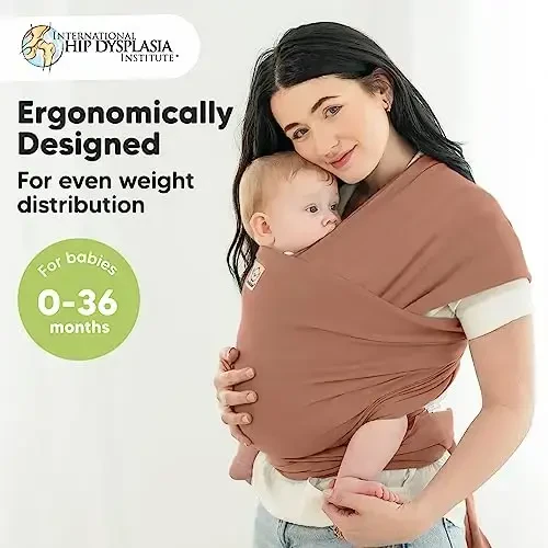 KeaBabies Baby Wrap Carrier - All in 1 Original Baby Carrier Yangi tug'ilgan chaqaloqdan kichkintoy Slinggacha, Kiyish oson, Qo'lsiz bog'lanish, Yengil, Nafas oladigan chaqaloq o'rashlari (Terracotta) - Modazone (1)