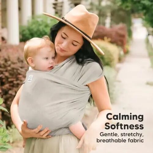 KeaBabies Baby Wrap Carrier - All in 1 Original Baby Carrier Newborn to Toddler Sling, Easy to Wear, Hands Free Bonding, Lightweight, Breathable Infant Wraps (Stone Gray) - 2