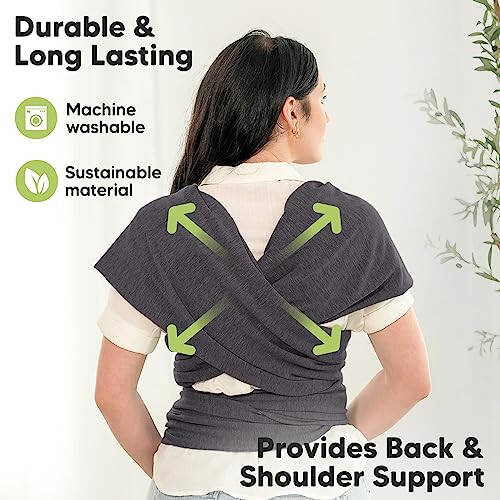 KeaBabies Baby Wrap Carrier - All in 1 Original Breathable Baby Sling, Lightweight, Hands Free Baby Carrier Sling, Baby Carrier Wrap, Baby Carriers for Newborn, Infant, Baby Wraps Carrier (Mystic Gray) - 23