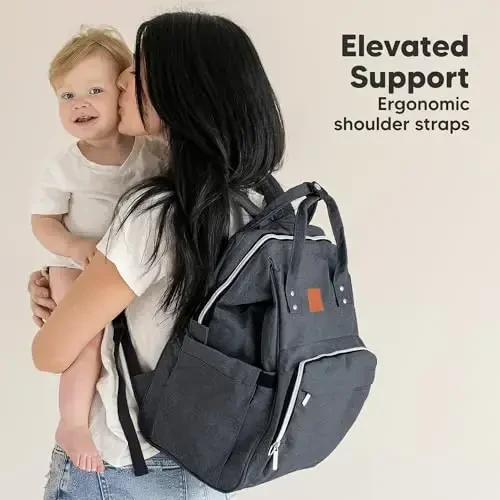KeaBabies Baby Diaper Bag Backpack - Large Baby Bag for Boys, Girls, Waterproof Multi Function Travel Diaper Backpack with Changing Pad, Durable Travel Essentials for Moms and Dads (Mystic Gray) - 6