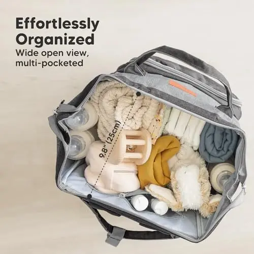 KeaBabies Baby Diaper Bag Backpack - Large Baby Bag for Boys, Girls, Waterproof Multi Function Travel Diaper Backpack with Changing Pad, Durable Travel Essentials for Moms and Dads (Graphite) - 3