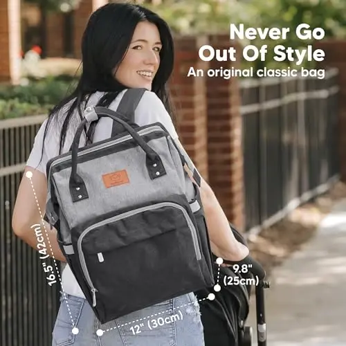 KeaBabies Baby Diaper Bag Backpack - Large Baby Bag for Boys, Girls, Waterproof Multi Function Travel Diaper Backpack with Changing Pad, Durable Travel Essentials for Moms and Dads (Graphite) - Modazone (1)