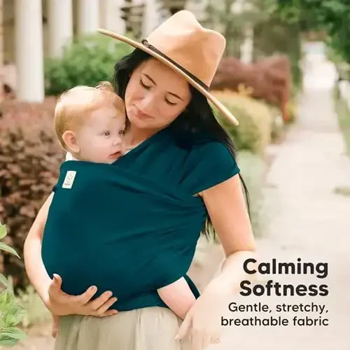 KeaBabies Baby Wrap Carrier - All in 1 Original Baby Carrier Newborn to Toddler Sling, Easy to Wear, Hands Free Bonding, Lightweight, Breathable Infant Wraps (Peacock Blue) - 3