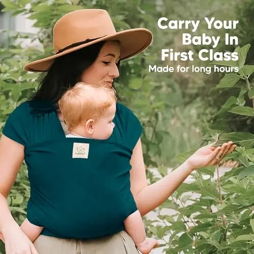 KeaBabies Bebek Kanguru Taşıyıcı - Hepsi 1 Arada Orijinal Bebek Taşıyıcı Yenidoğandan Yürüme Çağına Kadar Sling, Giymesi Kolay, Eller Serbest Bağlanma, Hafif, Nefes Alabilen Bebek Sargıları (Peacock Mavi) 