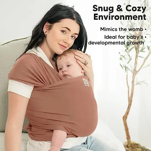 KeaBabies Bebek Kundak Taşıyıcı - 1 Arada Orijinal Bebek Taşıyıcı Yenidoğandan Yürüme Çağına Askı, Giymesi Kolay, Eller Serbest Bağlanma, Hafif, Nefes Alabilen Bebek Kundakları (Terracotta) 