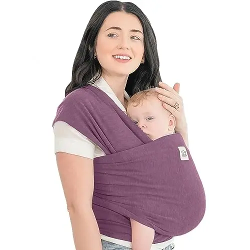 KeaBabies Baby Wrap Carrier - All in 1 Original Baby Carrier Newborn to Toddler Sling, Easy to Wear, Hands Free Bonding, Lightweight, Breathable Infant Wraps (Dark Mauve) 