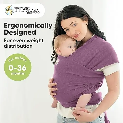 KeaBabies Bebek Kundak Taşıyıcı - Hepsi 1 Arada Orijinal Bebek Taşıyıcı Yenidoğandan Yürüme Çağına Askı, Giymesi Kolay, Eller Serbest Bağlantı, Hafif, Nefes Alabilen Bebek Kundakları (Koyu Eflatun) 