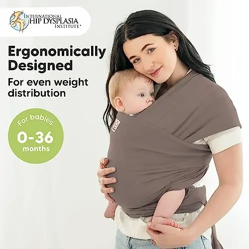 KeaBabies Baby Wrap Carrier - All in 1 Original Baby Carrier Newborn to Toddler Sling, Easy to Wear, Hands Free Bonding, Lightweight, Breathable Infant Wraps (Copper Gray) - KEABABIES (1)
