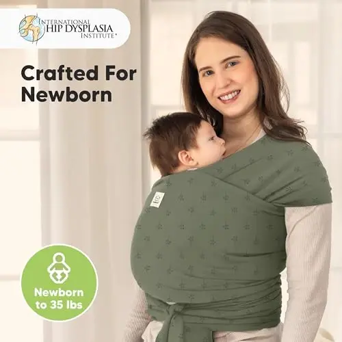 KeaBabies Baby Wrap Carrier - All in 1 Original Baby Carrier Newborn to Toddler Sling, Easy to Wear, Hands Free Bonding, Lightweight, Breathable Infant Wraps (Forest Berries) - 2