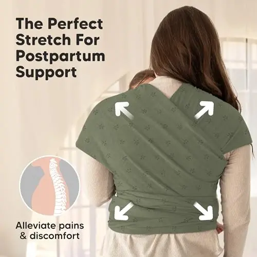 KeaBabies Baby Wrap Carrier - All in 1 Original Baby Carrier Newborn to Toddler Sling, Easy to Wear, Hands Free Bonding, Lightweight, Breathable Infant Wraps (Forest Berries) - 5