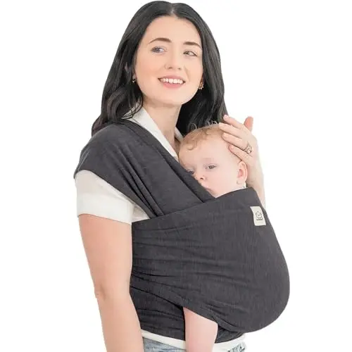 KeaBabies Baby Wrap Carrier, All in 1 Original Baby Carrier (Mystic Gray) | Newborn to Toddler Sling, Easy to Wear, Hands Free Bonding, Lightweight, Breathable Infant Wraps 