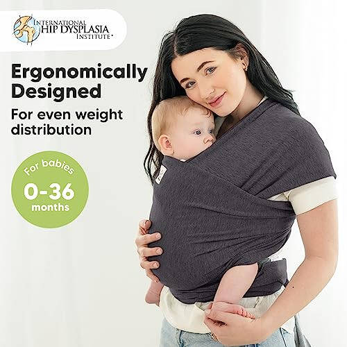 KeaBabies Baby Wrap Carrier - All in 1 Original Baby Carrier Newborn to Toddler Sling, Easy to Wear, Hands Free Bonding, Lightweight, Breathable Infant Wraps (Mystic Gray) - 8