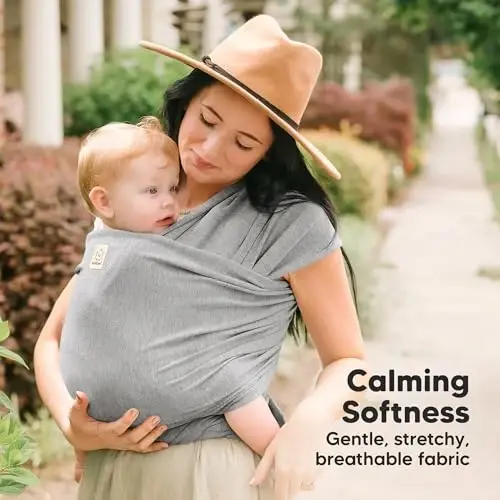 KeaBabies Baby Wrap Carrier - All in 1 Original Baby Carrier Newborn to Toddler Sling, Easy to Wear, Hands Free Bonding, Lightweight, Breathable Infant Wraps (Classic Gray) - 3