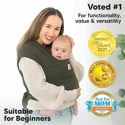 KeaBabies Baby Wrap Carrier - All in 1 Original Baby Carrier Newborn to Toddler Sling, Easy to Wear, Hands Free Bonding, Lightweight, Breathable Infant Wraps (Forest) - KEABABIES (1)