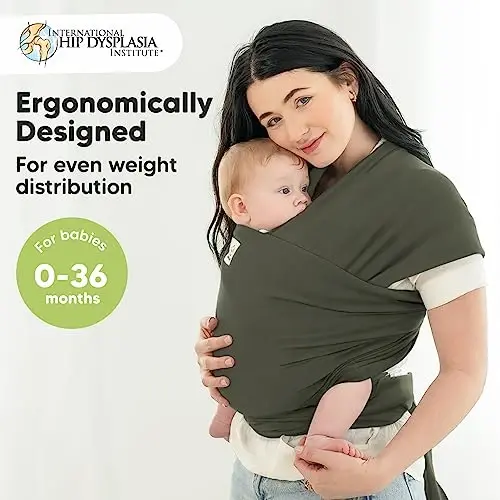 KeaBabies Baby Wrap Carrier, All in 1 Original Baby Carrier (Forest) | Newborn to Toddler Sling, Easy to Wear, Hands Free Bonding, Lightweight, Breathable Infant Wraps - KEABABIES