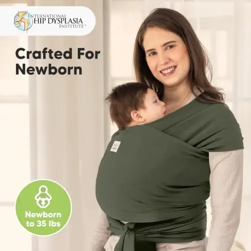 KeaBabies Bebek Slingi Kanguru - Hepsi 1 Arada Orijinal Bebek Kangurusu Yenidoğandan Yürüme Çağına Askı, Giymesi Kolay, Eller Serbest Bağlanma, Hafif, Nefes Alabilen Bebek Sargıları (Orman) 