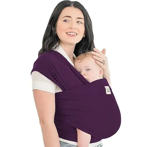 KeaBabies Baby Wrap Carrier - All in 1 Original Baby Carrier Newborn to Toddler Sling, Easy to Wear, Hands Free Bonding, Lightweight, Breathable Infant Wraps (Royal Purple) - KEABABIES