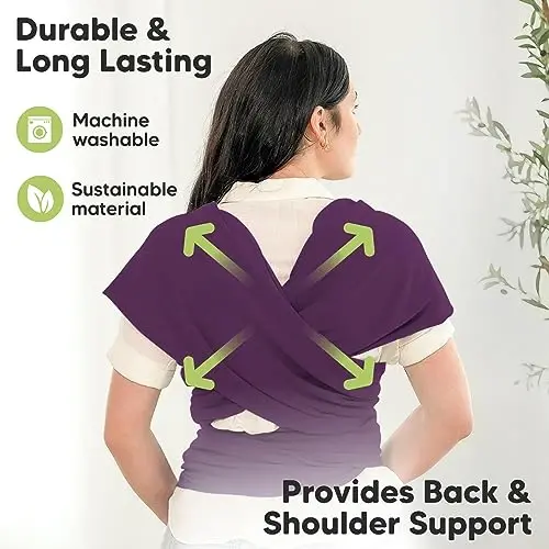 KeaBabies Baby Wrap Carrier - All in 1 Original Baby Carrier Newborn to Toddler Sling, Easy to Wear, Hands Free Bonding, Lightweight, Breathable Infant Wraps (Royal Purple) - 4