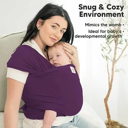 KeaBabies Bebek Slingi Taşıyıcı - Hepsi 1 Arada Orijinal Bebek Taşıyıcı, Yeni doğandan Yürüme Çağına Askı, Giymesi Kolay, Eller Serbest Bağlanma, Hafif, Nefes Alabilen Bebek Sargıları (Kraliyet Moru) 
