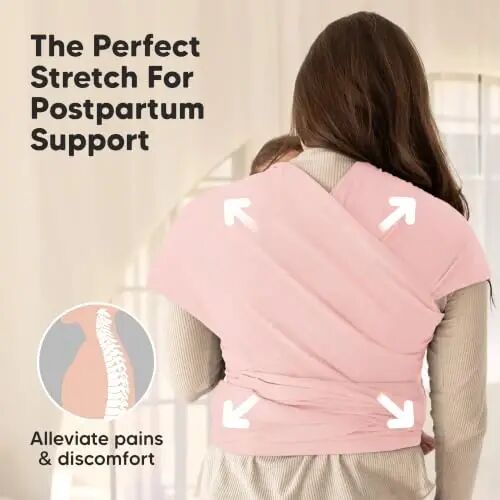KeaBabies Baby Wrap Carrier - All in 1 Original Baby Carrier Newborn to Toddler Sling, Easy to Wear, Hands Free Bonding, Lightweight, Breathable Infant Wraps (Dusty Pink) - 4