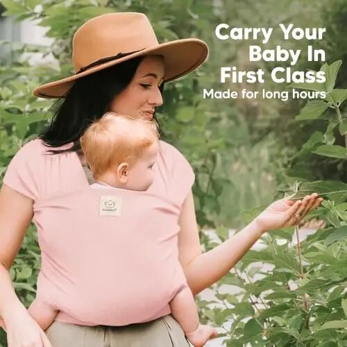 KeaBabies Baby Wrap Carrier - All in 1 Original Baby Carrier Newborn to Toddler Sling, Easy to Wear, Hands Free Bonding, Lightweight, Breathable Infant Wraps (Dusty Pink) - 5