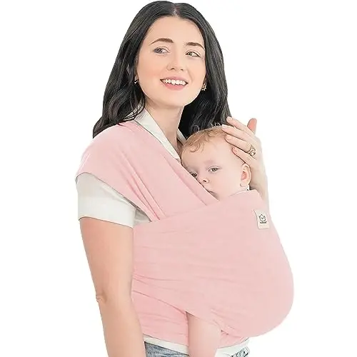 KeaBabies Baby Wrap Carrier - All in 1 Original Baby Carrier Newborn to Toddler Sling, Easy to Wear, Hands Free Bonding, Lightweight, Breathable Infant Wraps (Dusty Pink) - 1