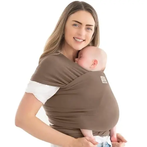 KeaBabies Baby Wrap Carrier - All in 1 Original Baby Carrier Newborn to Toddler Sling, Easy to Wear, Hands Free Bonding, Lightweight, Breathable Infant Wraps (Saddle Brown) - 6