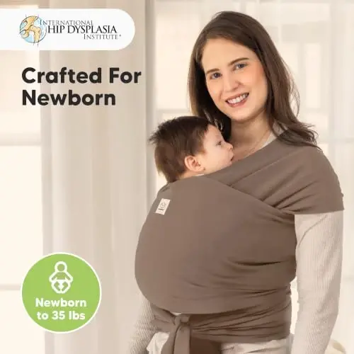KeaBabies Bebek Wrap Taşıyıcı - Hepsi 1 Arada Orijinal Bebek Taşıyıcı Yenidoğandan Yürüme Çağına Askı, Giymesi Kolay, Eller Serbest Bağlanma, Hafif, Nefes Alabilen Bebek Sargıları (Eyer Kahverengi) 