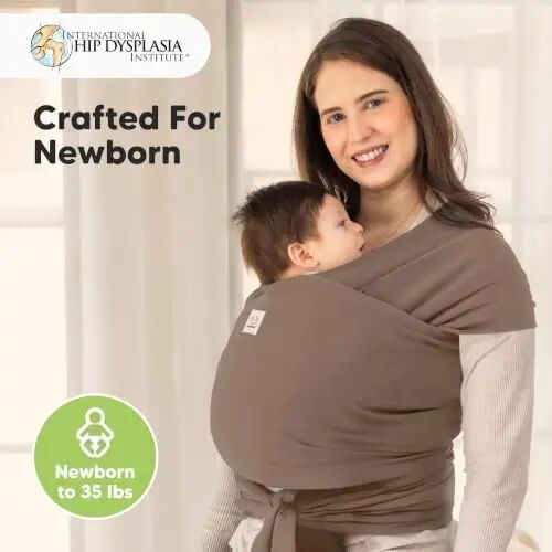 KeaBabies Bebek Wrap Taşıyıcı - Hepsi 1 Arada Orijinal Bebek Taşıyıcı Yenidoğandan Yürüme Çağına Askı, Giymesi Kolay, Eller Serbest Bağlanma, Hafif, Nefes Alabilen Bebek Sargıları (Eyer Kahverengi) - 1