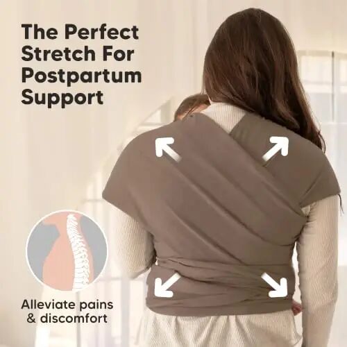 KeaBabies Bebek Wrap Taşıyıcı - Hepsi 1 Arada Orijinal Bebek Taşıyıcı Yenidoğandan Yürüme Çağına Askı, Giymesi Kolay, Eller Serbest Bağlanma, Hafif, Nefes Alabilen Bebek Sargıları (Eyer Kahverengi) - 4
