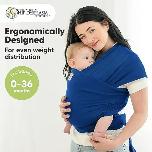 KeaBabies Baby Wrap Carrier - All in 1 Original Baby Carrier Newborn to Toddler Sling, Easy to Wear, Hands Free Bonding, Lightweight, Breathable Infant Wraps (Cobalt Blue) - KEABABIES (1)