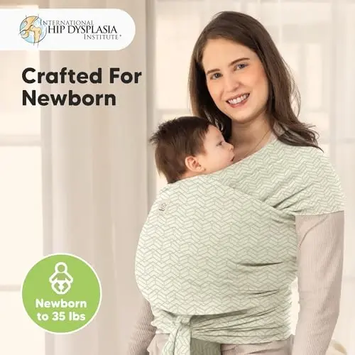 KeaBabies Baby Wrap Carrier - All in 1 Original Baby Carrier Newborn to Toddler Sling, Easy to Wear, Hands Free Bonding, Lightweight, Breathable Infant Wraps (Chevron Maze) - KEABABIES (1)