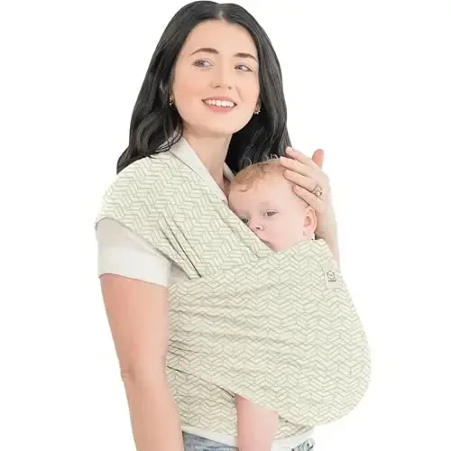 KeaBabies Baby Wrap Carrier - All in 1 Original Baby Carrier Newborn to Toddler Sling, Easy to Wear, Hands Free Bonding, Lightweight, Breathable Infant Wraps (Chevron Maze) - 1