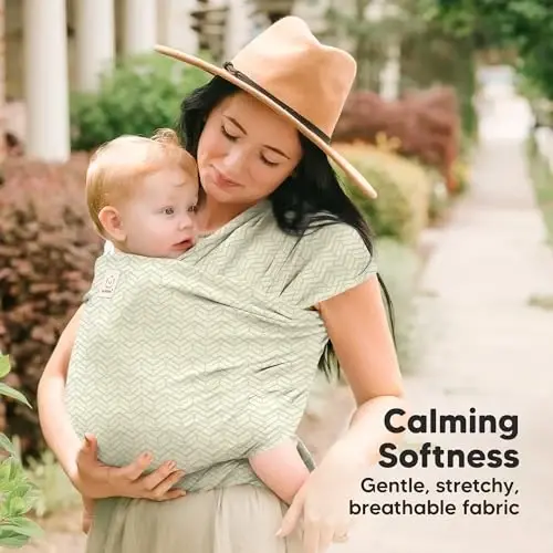 KeaBabies Baby Wrap Carrier - All in 1 Original Baby Carrier Newborn to Toddler Sling, Easy to Wear, Hands Free Bonding, Lightweight, Breathable Infant Wraps (Chevron Maze) - 3