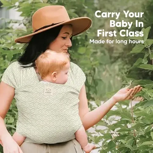 KeaBabies Baby Wrap Carrier - All in 1 Original Baby Carrier Newborn to Toddler Sling, Easy to Wear, Hands Free Bonding, Lightweight, Breathable Infant Wraps (Chevron Maze) - 5